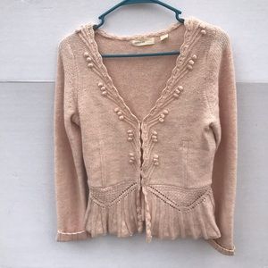 Light Pink Sleeping on Snow Knit Cardigan Size M